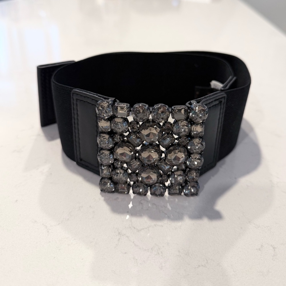 BCBGMaxAzria | Wide Rhinestone  Stretch Belt